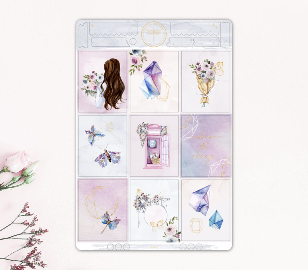 "Jewel" Foiled Sticker Kit: 4 Pages