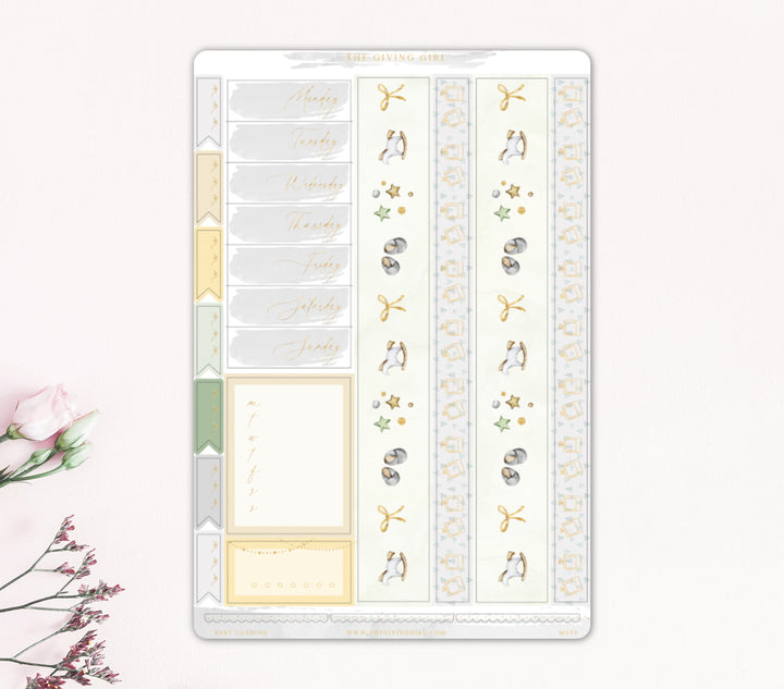 "Baby Loading" Foiled Sticker Kit: 4 Pages